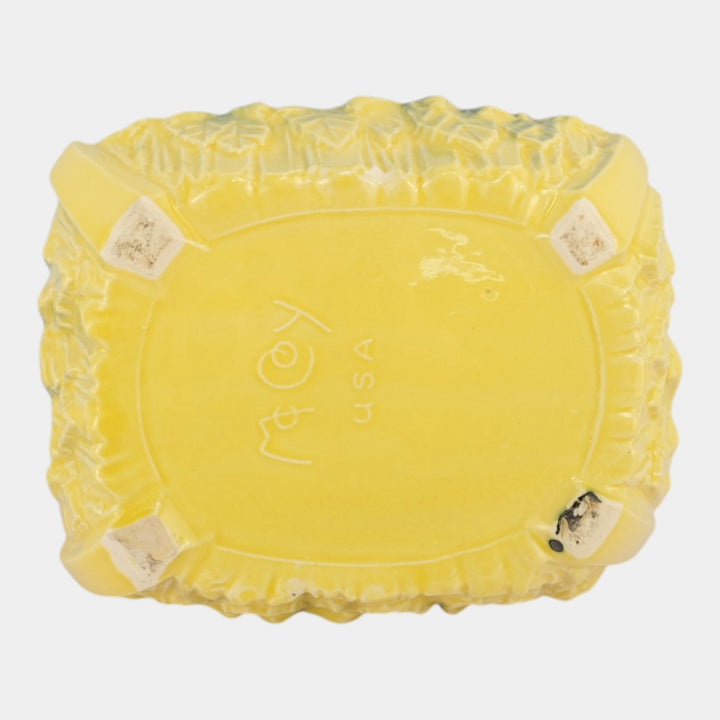 McCoy 1940s Mid Century Modern art Pottery Green Yellow Ceramic Bowl Planter - Just Art Pottery