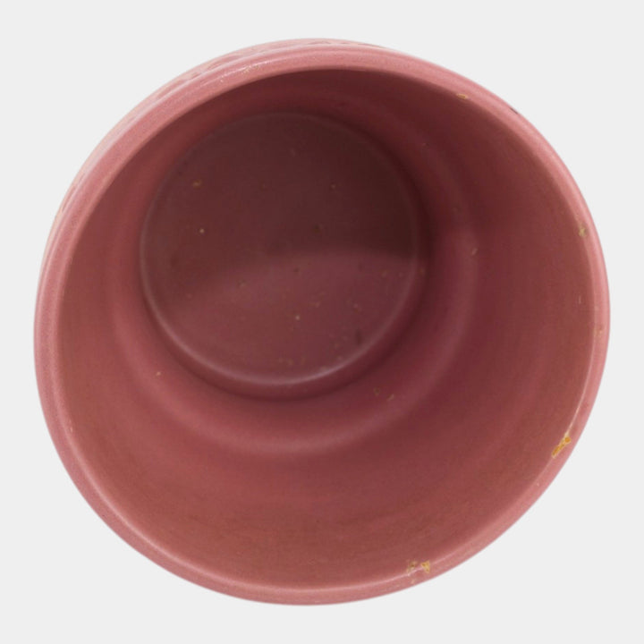 Hull Pottery Early Arts 1920s Stoneware Pastel Pink Large Jardiniere 536-8 - Just Art Pottery