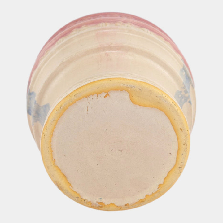 Hull Pottery Early Arts 1920s Stoneware Pastel Pink Large Jardiniere 536-8 - Just Art Pottery