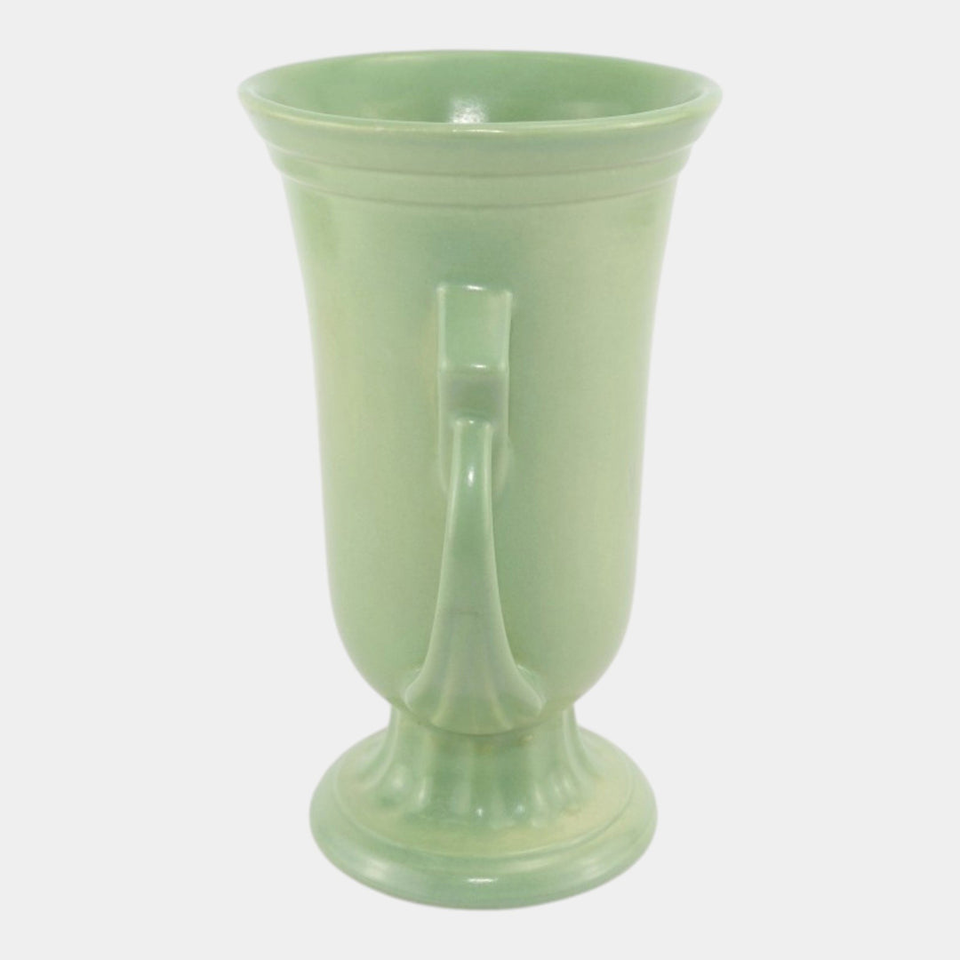 Abingdon Mid Century American Art Deco Pottery Green Ceramic Handled Vase 901 - Just Art Pottery