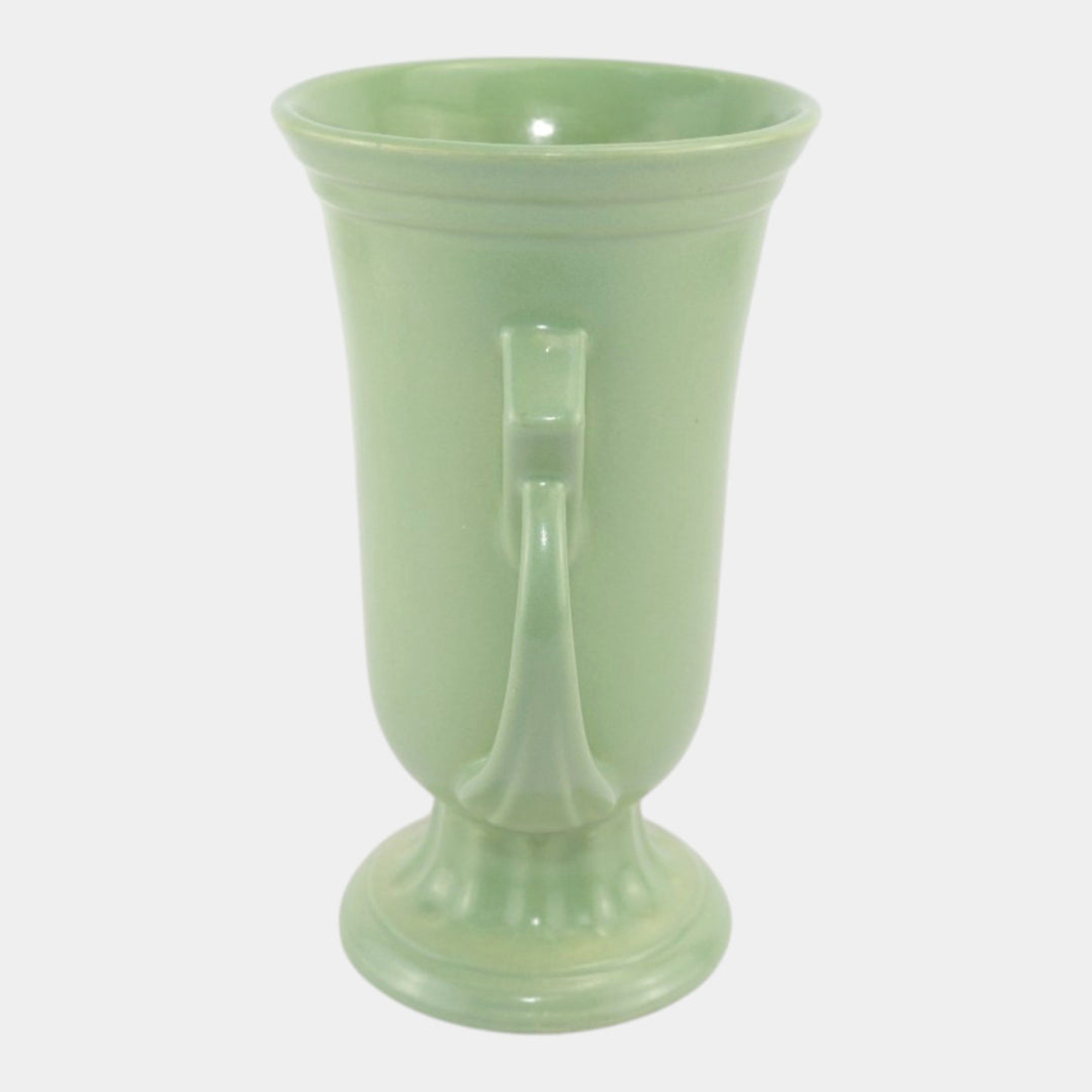 Abingdon Mid Century American Art Deco Pottery Green Ceramic Handled Vase 901 - Just Art Pottery