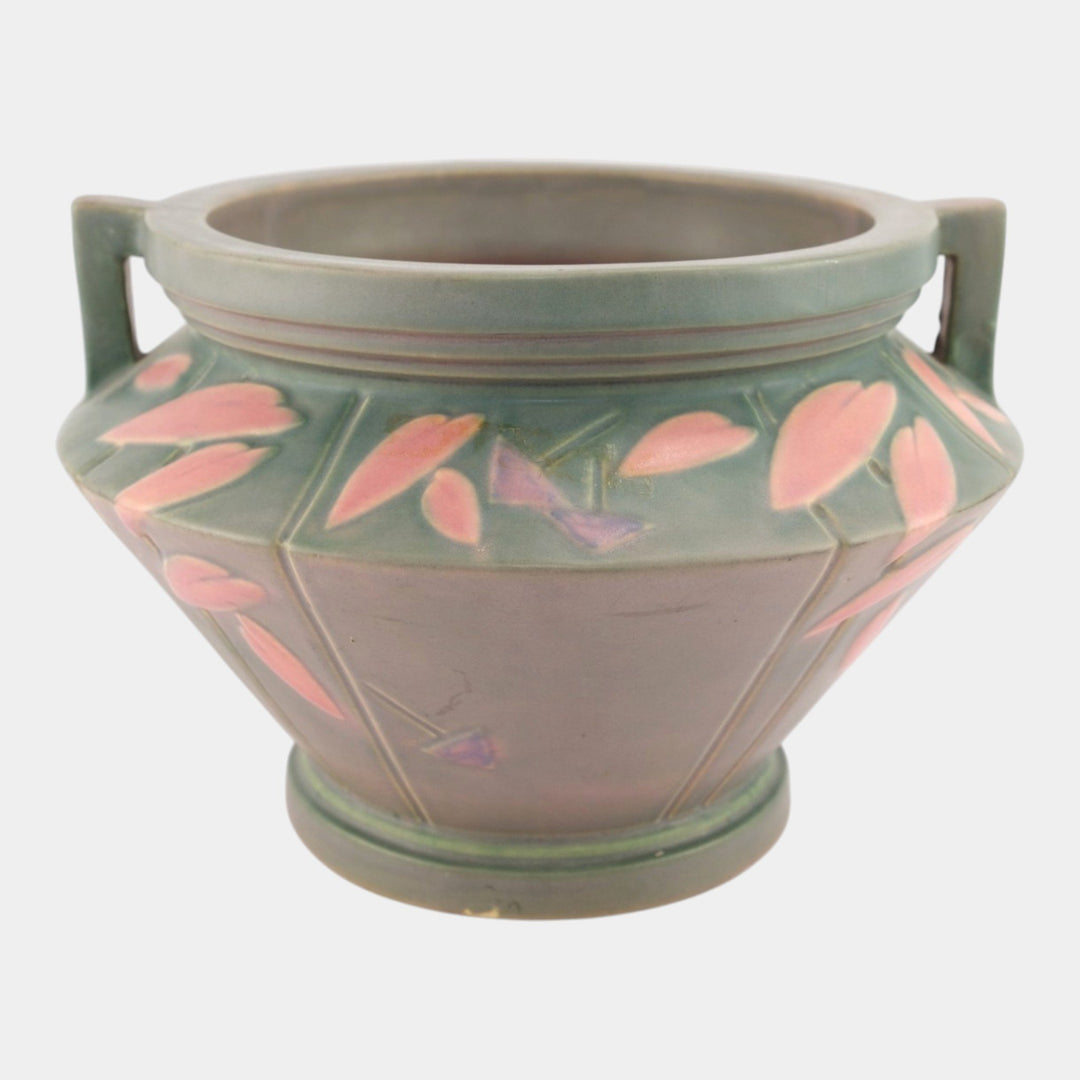 Roseville Futura Gray Pink 1928 Vintage Art Deco Pottery Jardiniere 616-7 - Just Art Pottery