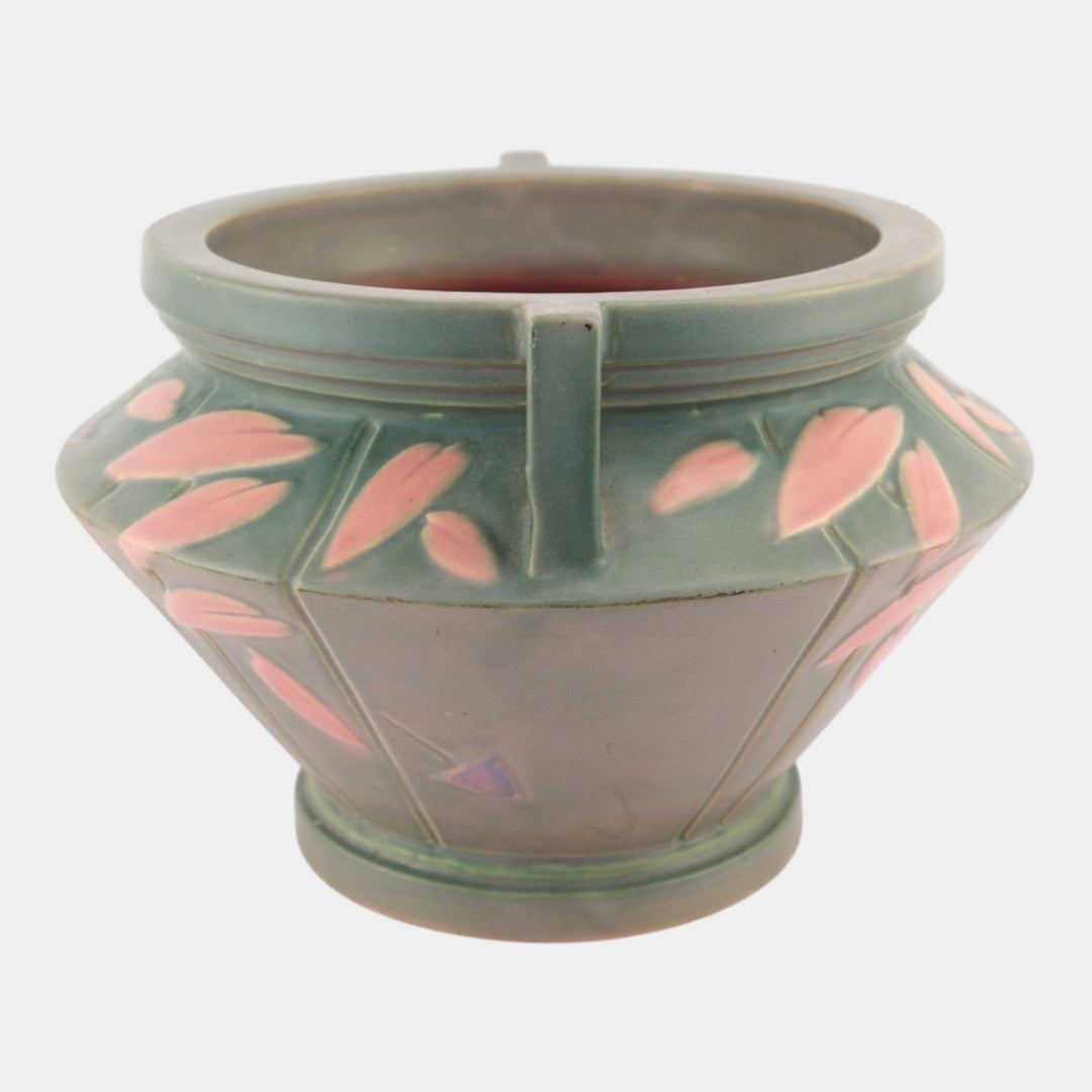 Roseville Futura Gray Pink 1928 Vintage Art Deco Pottery Jardiniere 616-7 - Just Art Pottery
