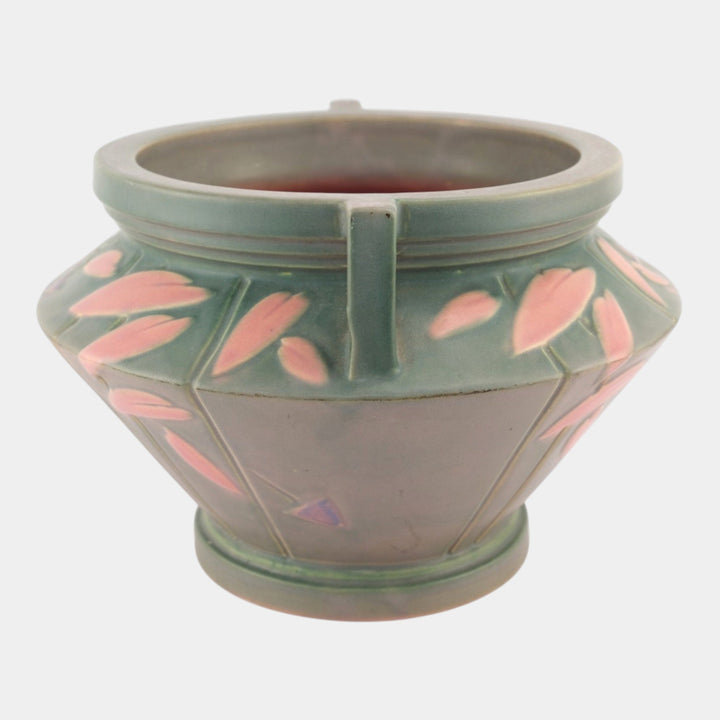 Roseville Futura Gray Pink 1928 Vintage Art Deco Pottery Jardiniere 616-7 - Just Art Pottery