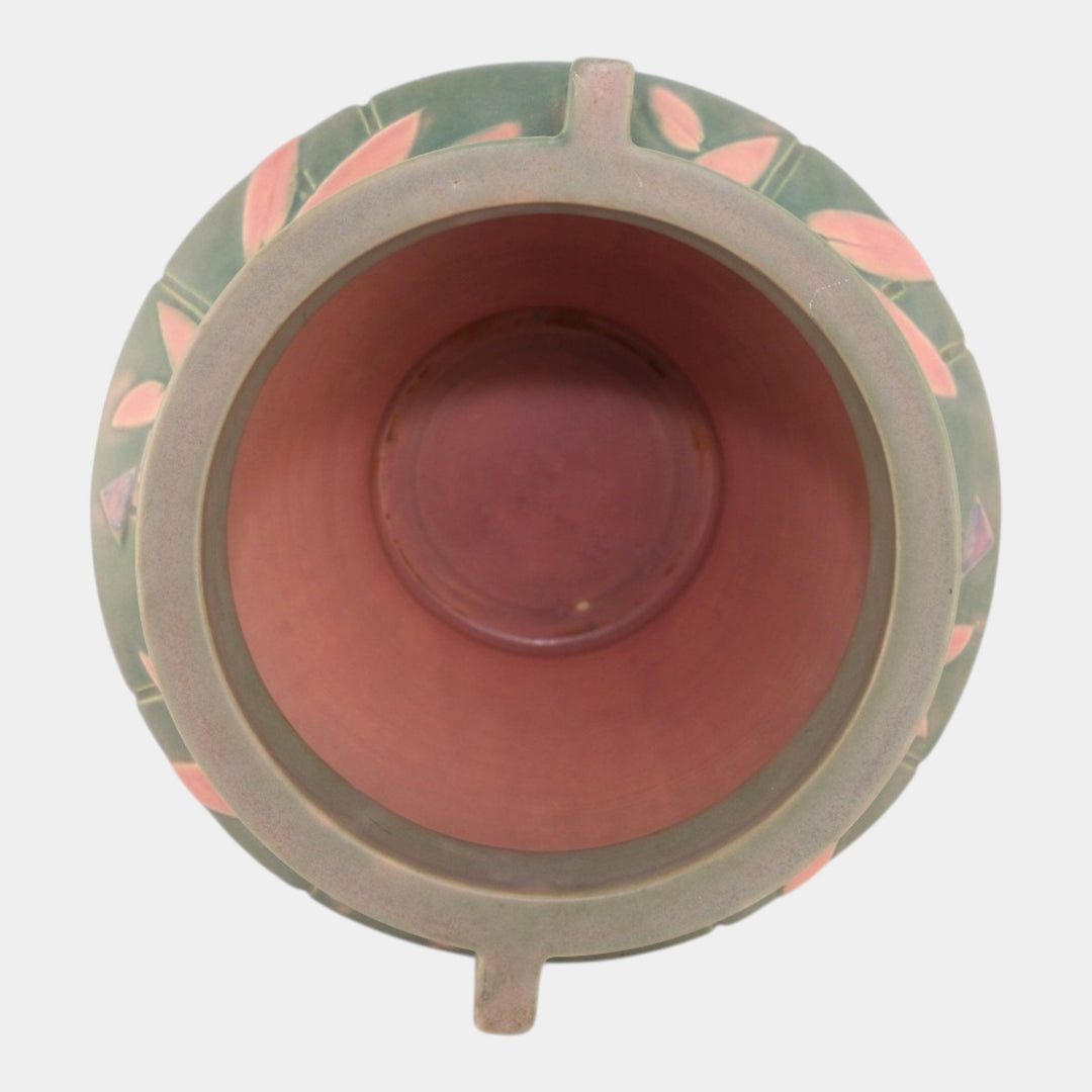 Roseville Futura Gray Pink 1928 Vintage Art Deco Pottery Jardiniere 616-7 - Just Art Pottery