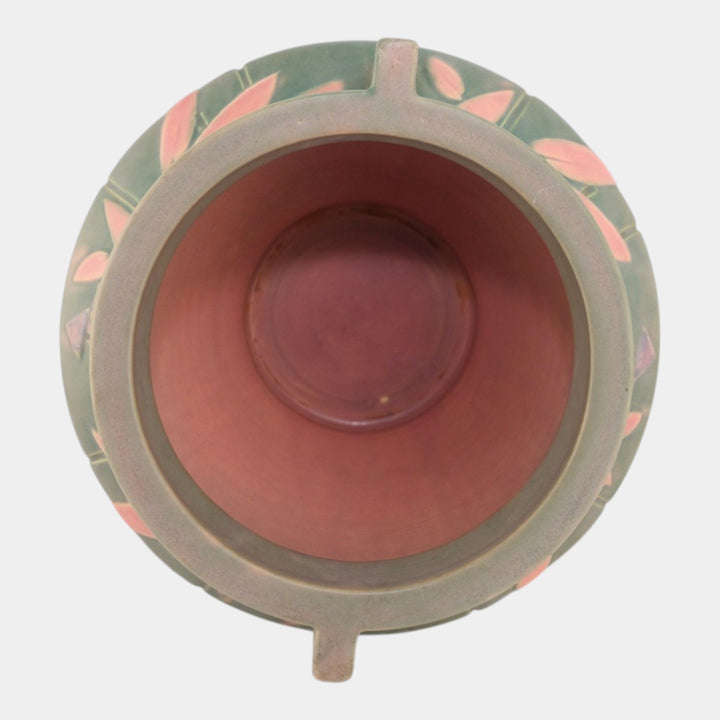 Roseville Futura Gray Pink 1928 Vintage Art Deco Pottery Jardiniere 616-7 - Just Art Pottery