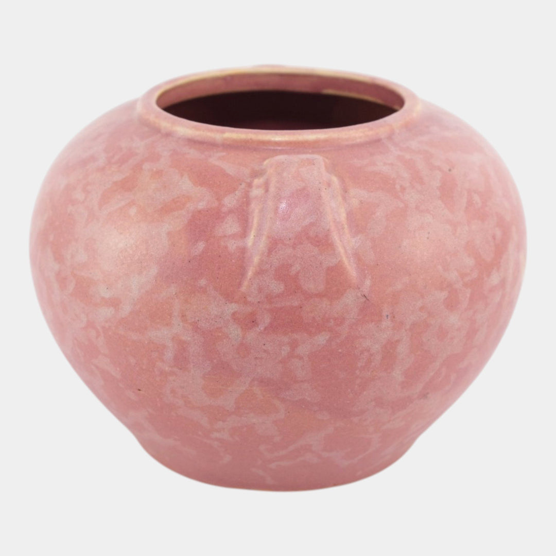 Brush McCoy Art Vellum 1930s Art Deco Pottery Matte Pink Ceramic Vase 524 - Just Art Pottery