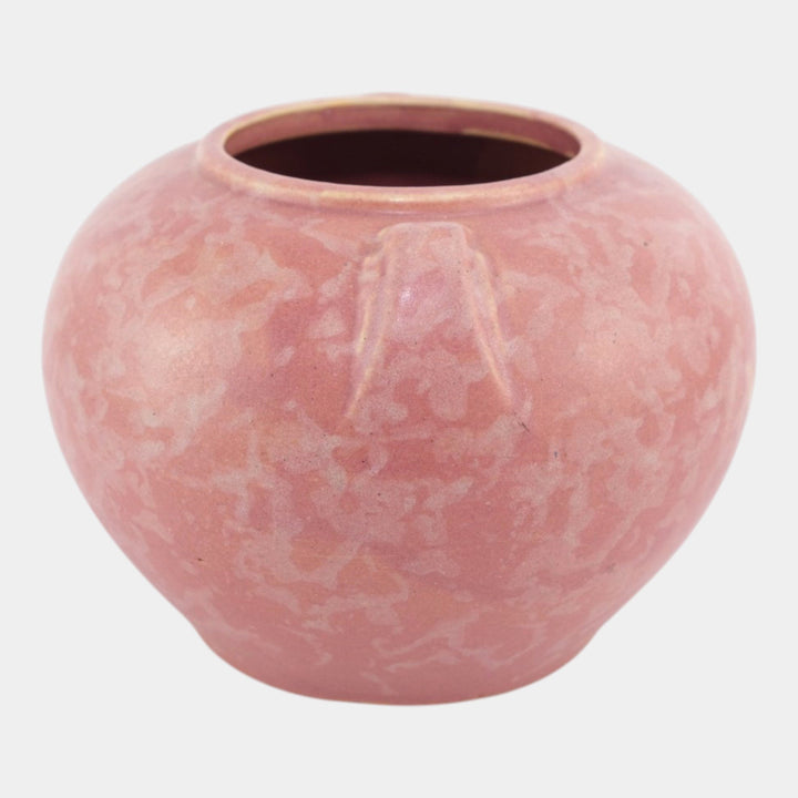 Brush McCoy Art Vellum 1930s Art Deco Pottery Matte Pink Ceramic Vase 524 - Just Art Pottery