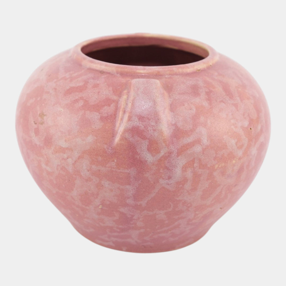 Brush McCoy Art Vellum 1930s Art Deco Pottery Matte Pink Ceramic Vase 524 - Just Art Pottery