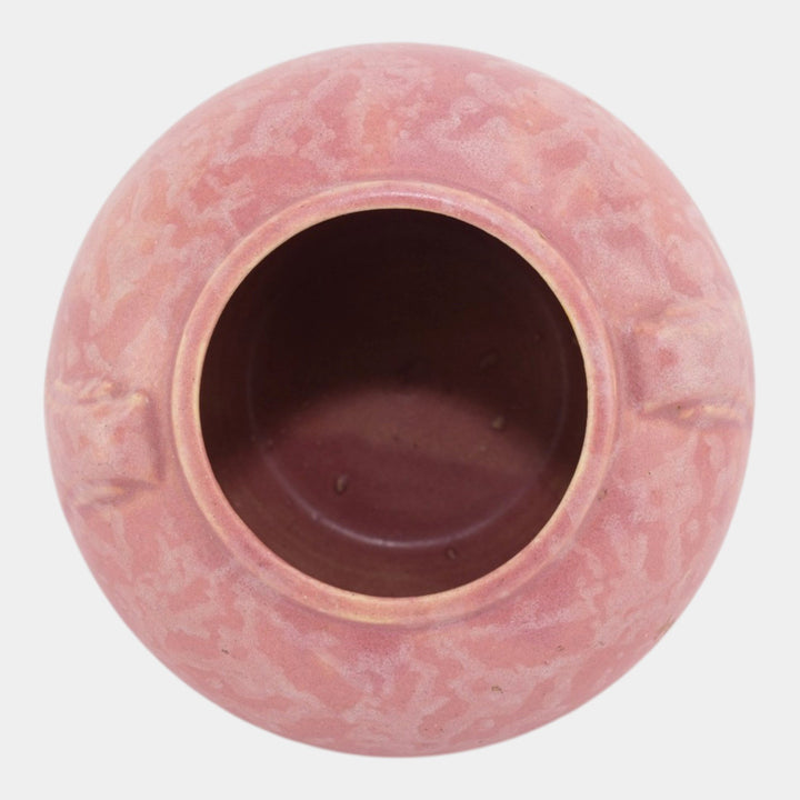 Brush McCoy Art Vellum 1930s Art Deco Pottery Matte Pink Ceramic Vase 524 - Just Art Pottery