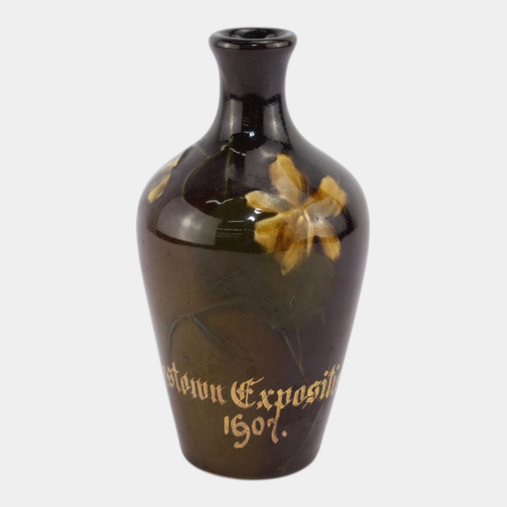 Roseville Rozane Art Pottery Floral Jamestown Exposition 1907 Ceramic Bud Vase - Just Art Pottery