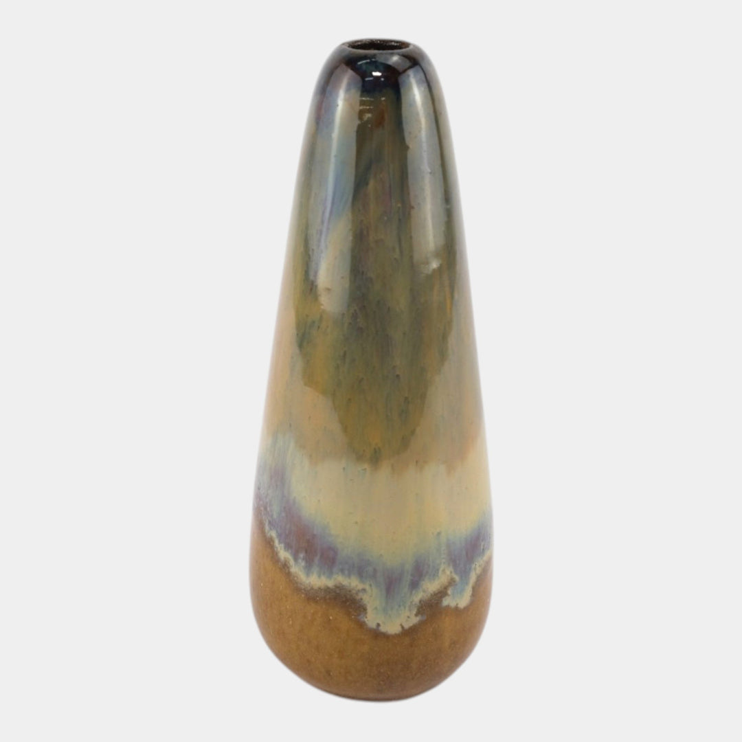 Fulper 1910-16 Arts And Crafts Pottery Brown Flambe Glaze First Fifteen Vase 11 - Just Art Pottery