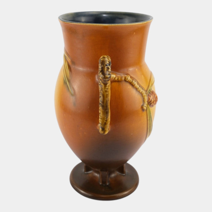 Roseville Pine Cone Brown 1936 Vintage Art Pottery Ceramic Vase 849-10 - Just Art Pottery
