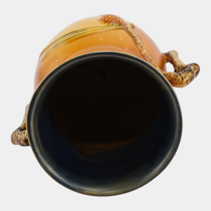 Roseville Pine Cone Brown 1936 Vintage Art Pottery Ceramic Vase 849-10 - Just Art Pottery