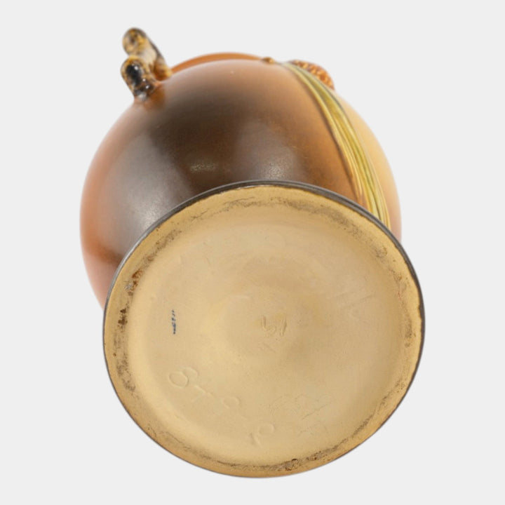 Roseville Pine Cone Brown 1936 Vintage Art Pottery Ceramic Vase 849-10 - Just Art Pottery