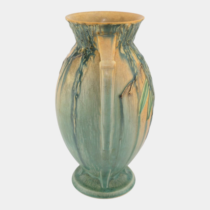 Roseville Moss Tan Green 1936 Art Deco Pottery Flower Vase 784-10 - Just Art Pottery