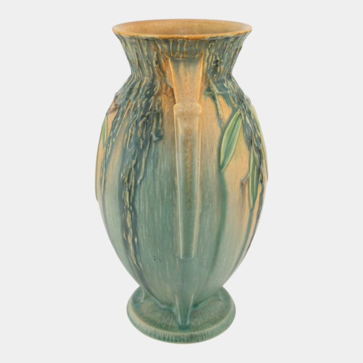 Roseville Moss Tan Green 1936 Art Deco Pottery Flower Vase 784-10 - Just Art Pottery