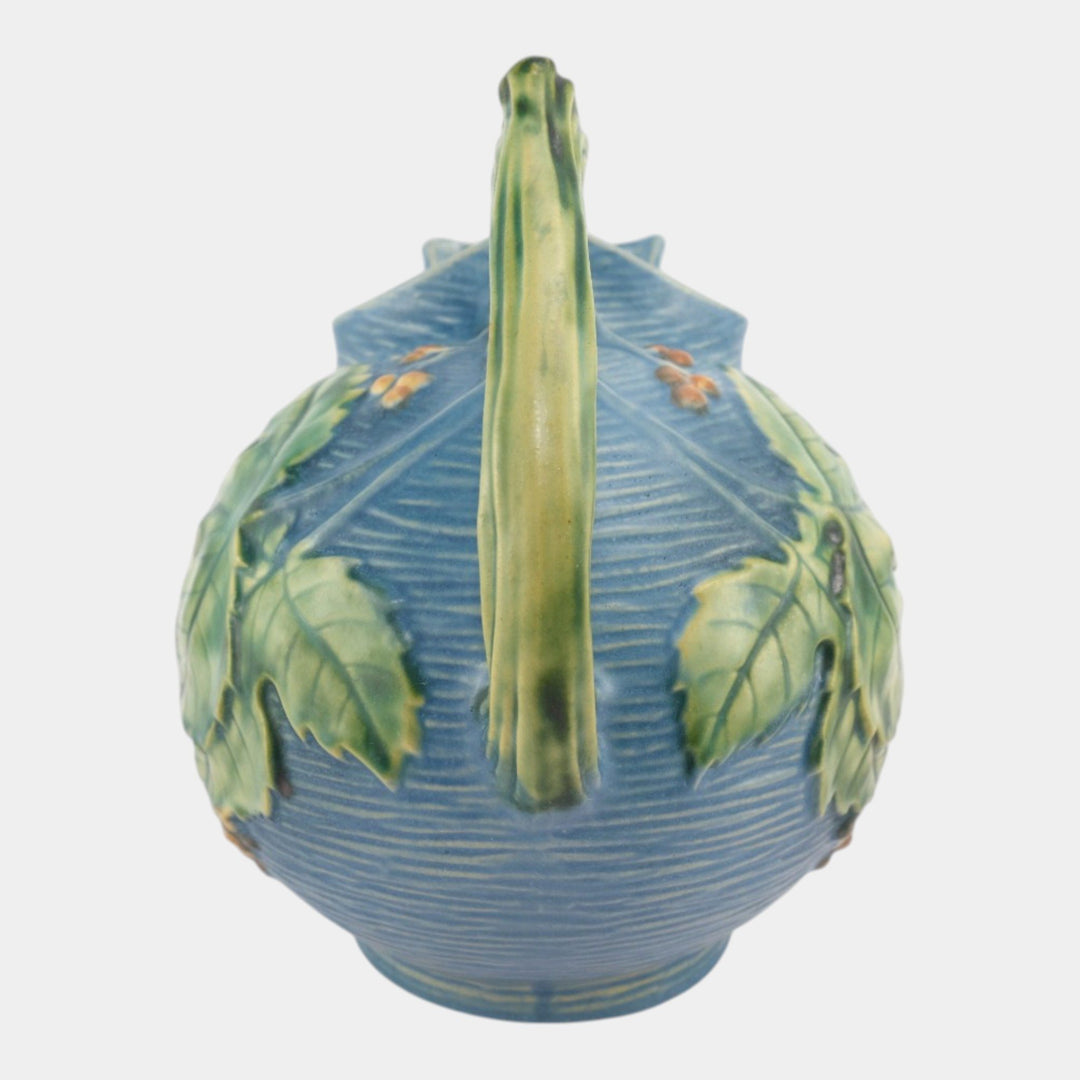 Roseville Bushberry Blue 1941 Vintage Art Pottery Ceramic Ice Lip Pitcher 1325 - Just Art Pottery