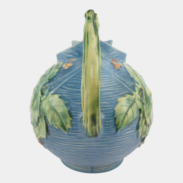 Roseville Bushberry Blue 1941 Vintage Art Pottery Ceramic Ice Lip Pitcher 1325 - Just Art Pottery