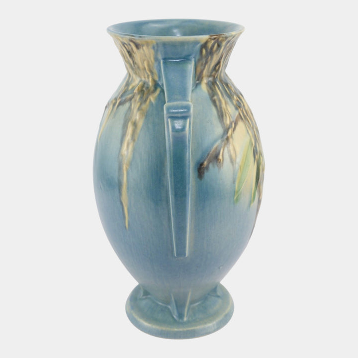 Roseville Moss Blue 1936 Art Deco Pottery Ceramic Flower Vase 784-10 - Just Art Pottery