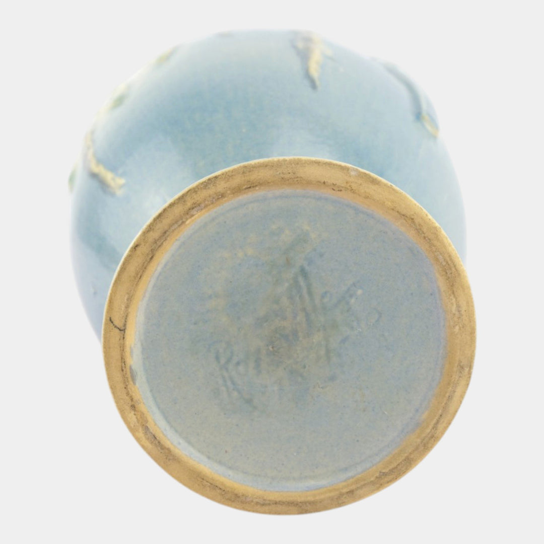 Roseville Moss Blue 1936 Art Deco Pottery Ceramic Flower Vase 784-10 - Just Art Pottery