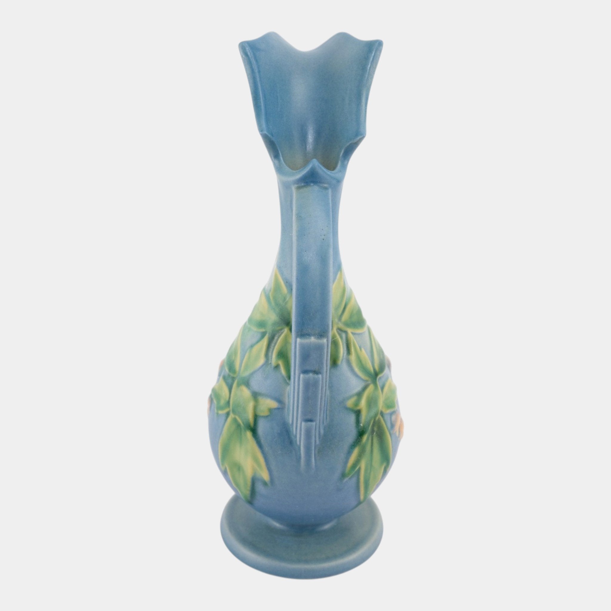 Roseville Bleeding Heart Blue 1940 Vintage Art Pottery Ceramic