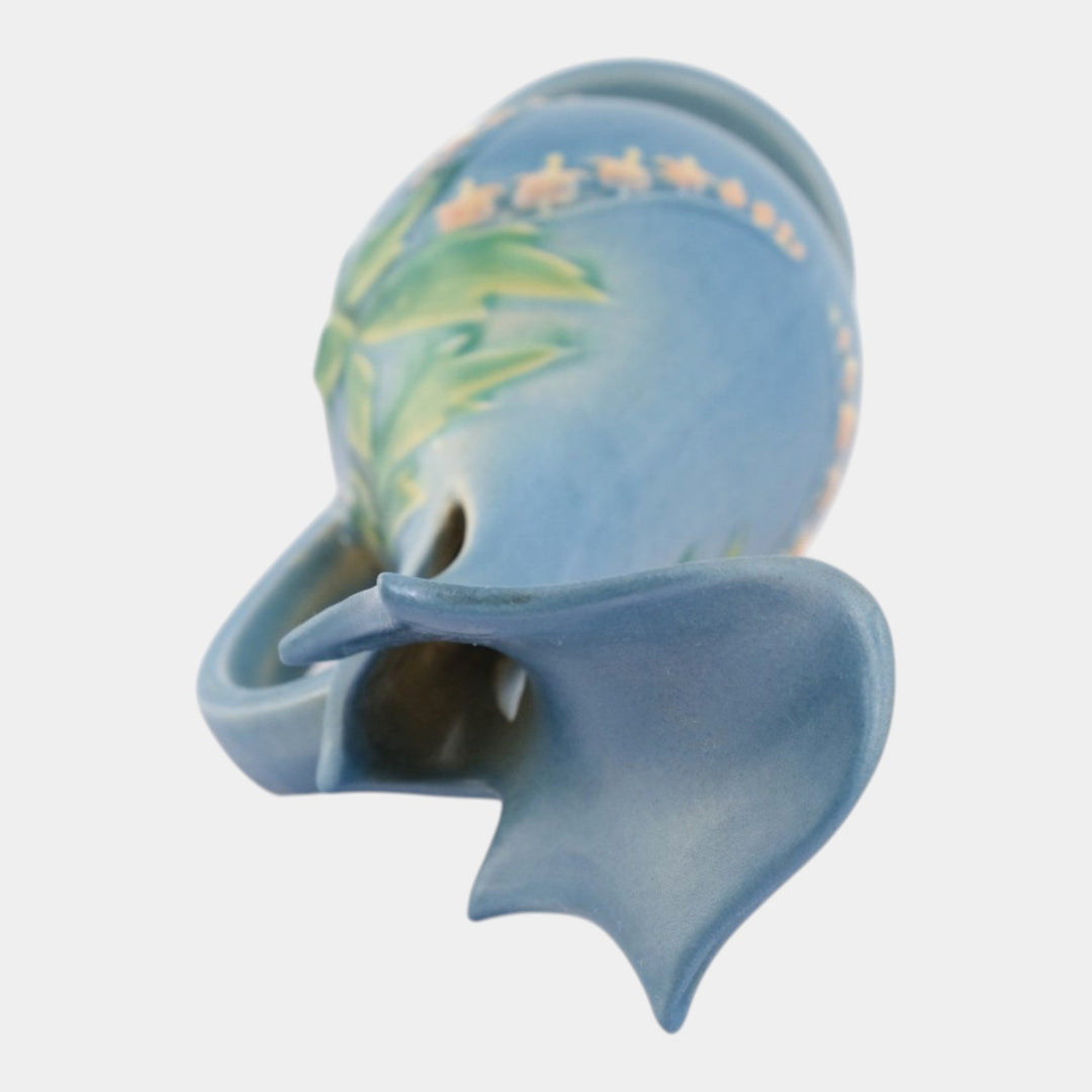 Roseville Bleeding Heart Blue 1940 Vintage Art Pottery Ceramic Ewer 972-10 - Just Art Pottery