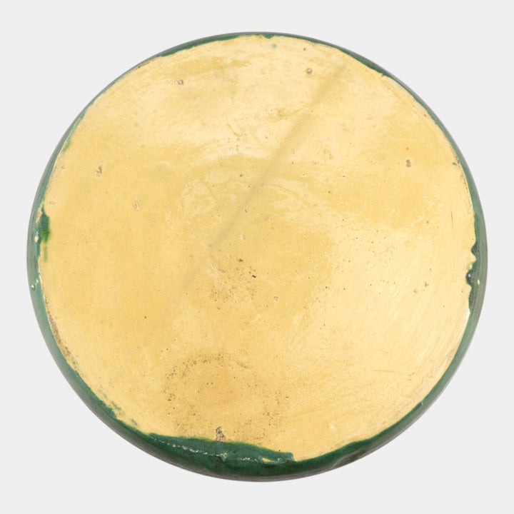 Zanesville Stoneware 1930s Vintage Arts And Craft Pottery Green Large Bowl 113 - Just Art Pottery