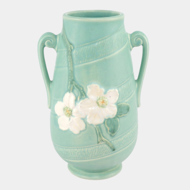 Weller Wild Rose 1930s Vintage Art Deco Pottery Light Green Ceramic Vase - Just Art Pottery