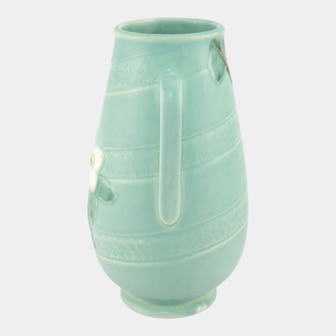 Weller Wild Rose 1930s Vintage Art Deco Pottery Light Green Ceramic Vase - Just Art Pottery