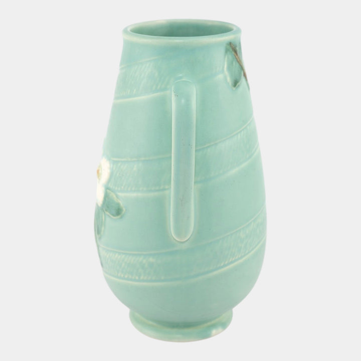 Weller Wild Rose 1930s Vintage Art Deco Pottery Light Green Ceramic Vase - Just Art Pottery