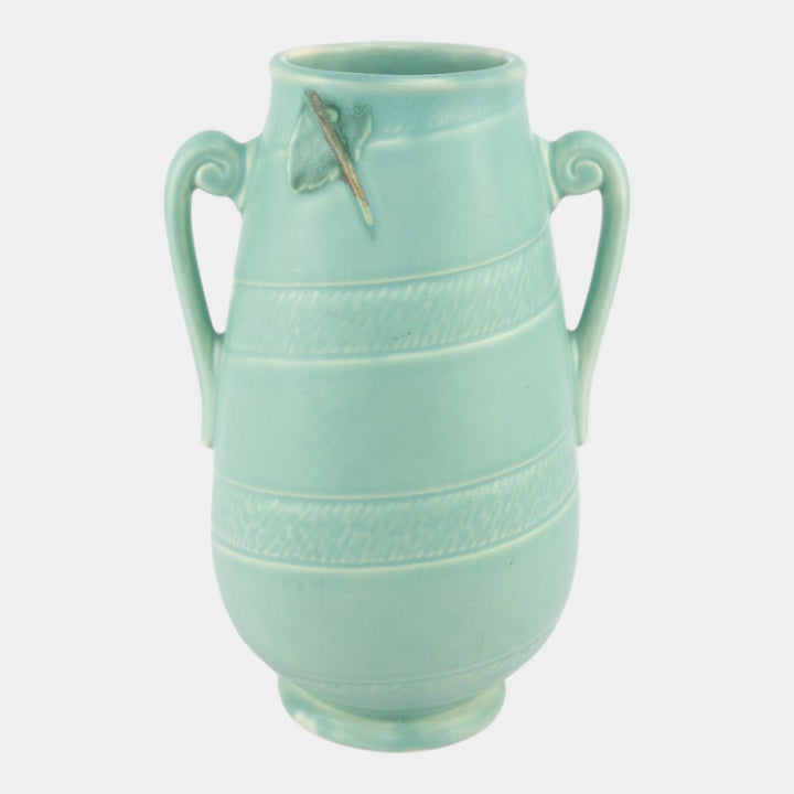 Weller Wild Rose 1930s Vintage Art Deco Pottery Light Green Ceramic Vase - Just Art Pottery