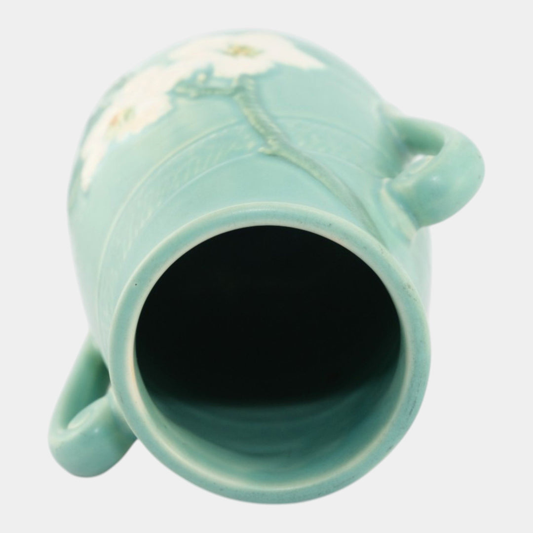 Weller Wild Rose 1930s Vintage Art Deco Pottery Light Green Ceramic Vase - Just Art Pottery