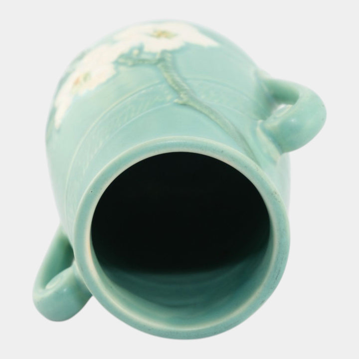 Weller Wild Rose 1930s Vintage Art Deco Pottery Light Green Ceramic Vase - Just Art Pottery