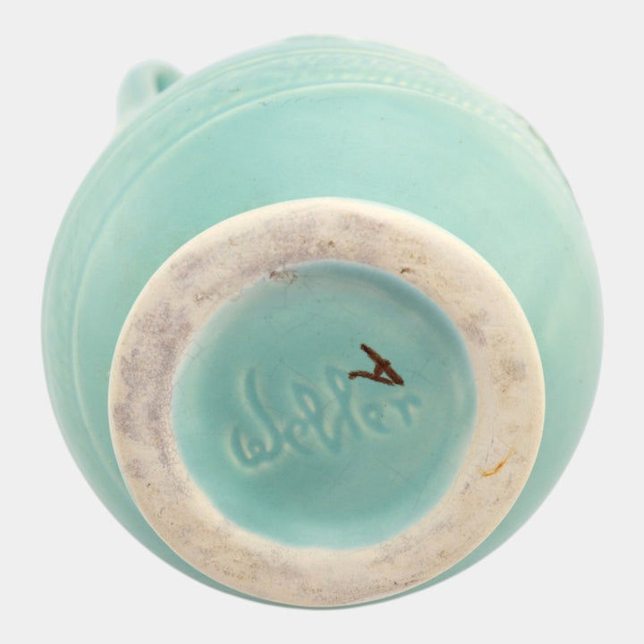 Weller Wild Rose 1930s Vintage Art Deco Pottery Light Green Ceramic Vase - Just Art Pottery