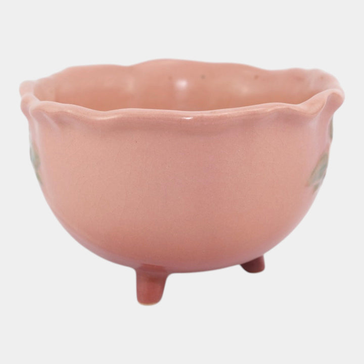 Roseville Mock Orange Pink 1950 Mid Century Modern Pottery Ceramic Bowl 927-6 - Just Art Pottery
