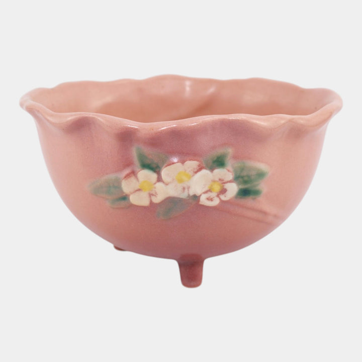 Roseville Mock Orange Pink 1950 Mid Century Modern Pottery Ceramic Bowl 927-6 - Just Art Pottery