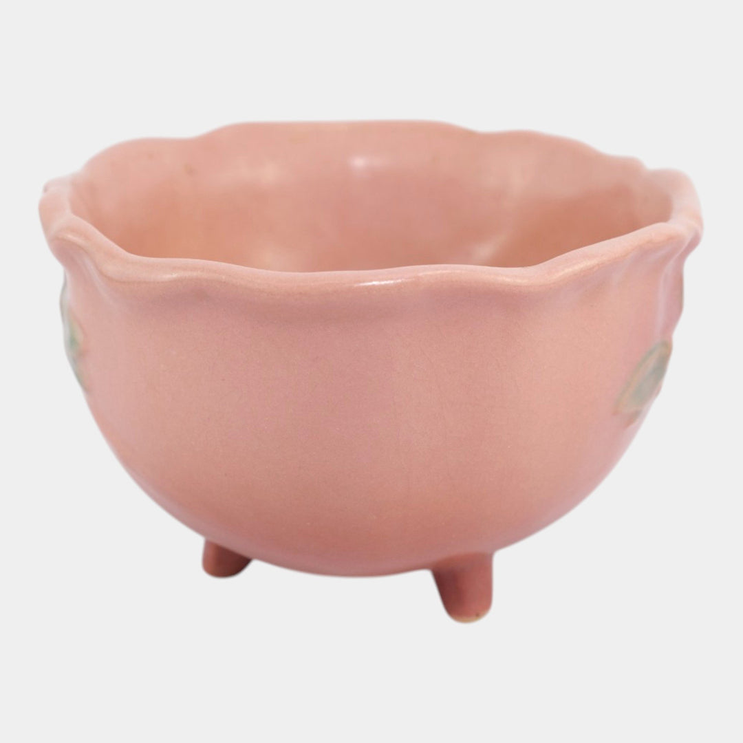 Roseville Mock Orange Pink 1950 Mid Century Modern Pottery Ceramic Bowl 927-6 - Just Art Pottery