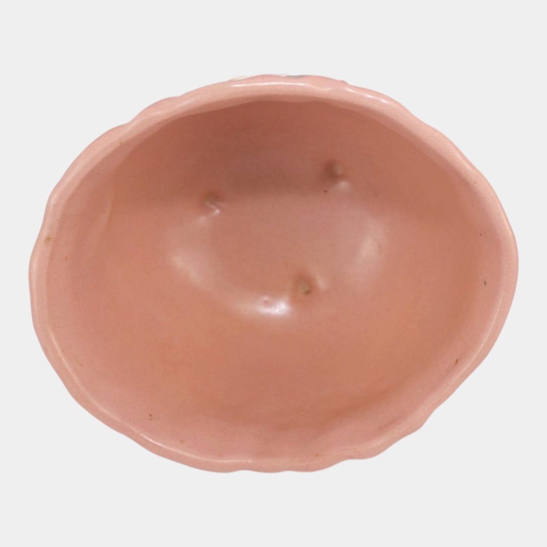 Roseville Mock Orange Pink 1950 Mid Century Modern Pottery Ceramic Bowl 927-6 - Just Art Pottery