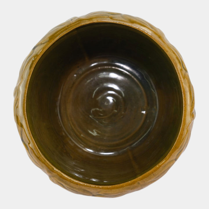 Weller Blended Majolica 1900s Art Pottery Brown Green Ceramic Jardiniere - Just Art Pottery