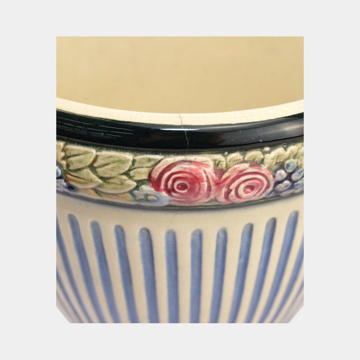 Weller Zona Eldora Chelsea 1920s Vintage Art Pottery Floral Jardiniere Planter - Just Art Pottery