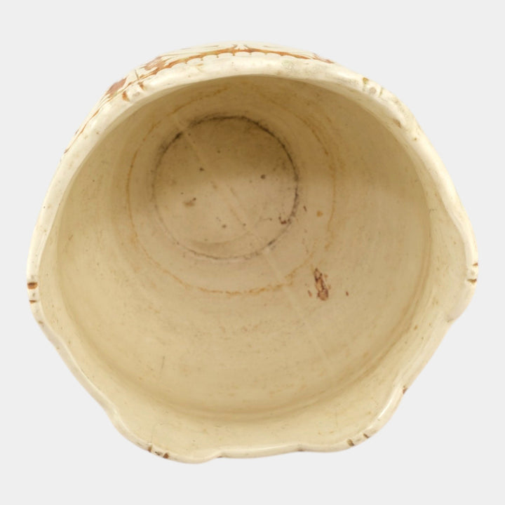 Weller Clinton Ivory 1914 Vintage Art Pottery Floral Ceramic Jardiniere Planter - Just Art Pottery