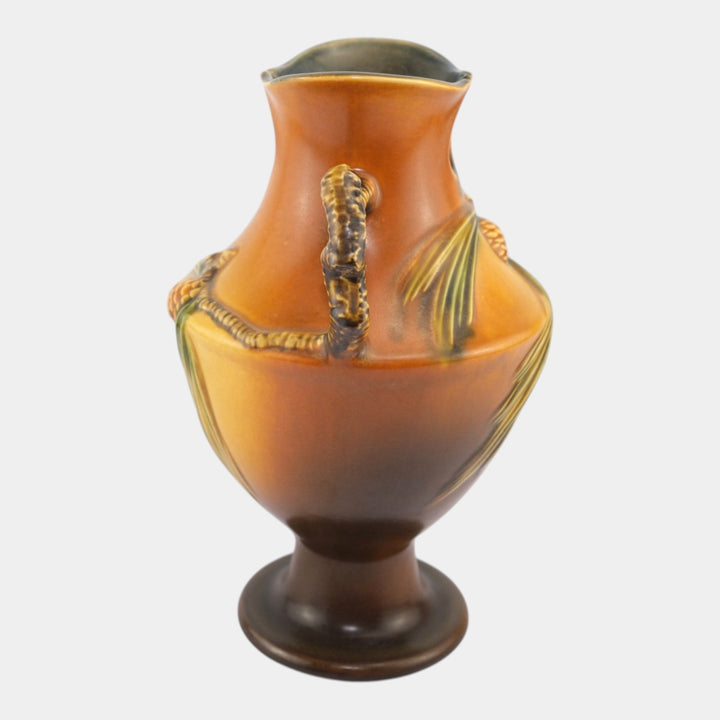 Roseville Pine Cone Brown 1940 Vintage Art Pottery Ceramic Vase 848-10 - Just Art Pottery