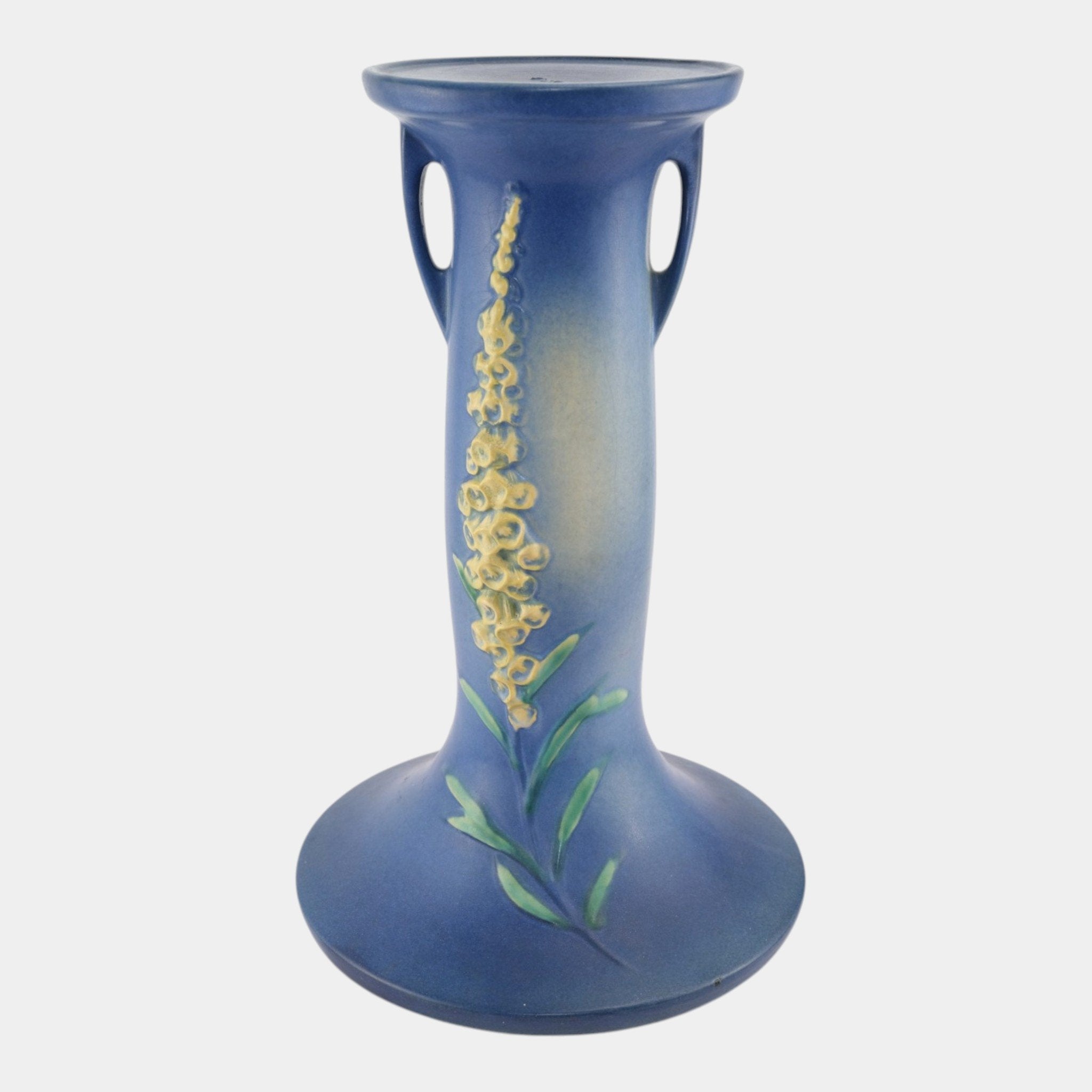 Roseville Foxglove Blue 1942 Vintage Art Deco Ceramic Pedestal 659