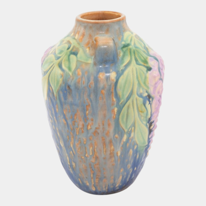 Roseville Wisteria Blue 1933 Vintage Art Deco Pottery Ceramic Vase 630-6 - Just Art Pottery