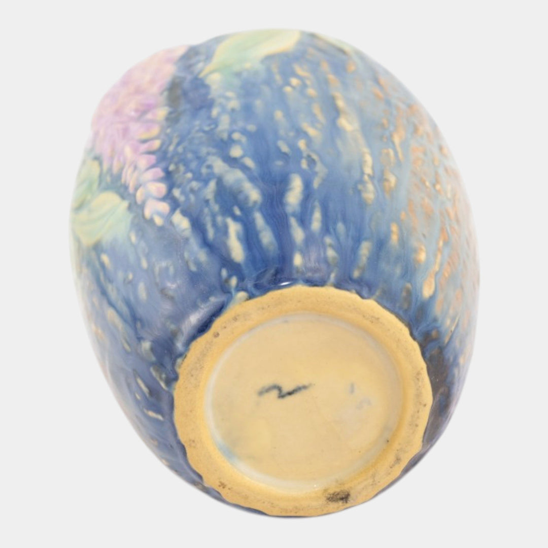 Roseville Wisteria Blue 1933 Vintage Art Deco Pottery Ceramic Vase 630-6 - Just Art Pottery