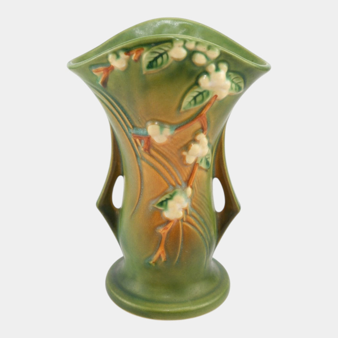 Roseville Snowberry Green 1947 Mid Century Modern Pottery Ceramic Vase 1V2-9 - Just Art Pottery