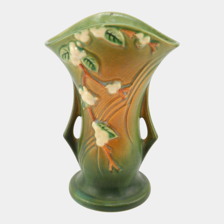 Roseville Snowberry Green 1947 Mid Century Modern Pottery Ceramic Vase 1V2-9 - Just Art Pottery