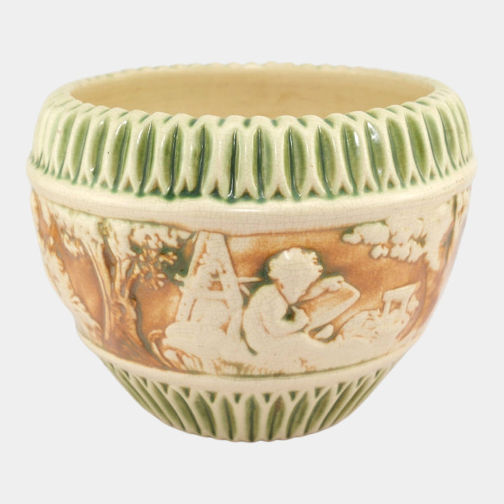 Roseville Donatello 1916 Vintage Art Pottery Ceramic Jardiniere Planter 575-8 - Just Art Pottery