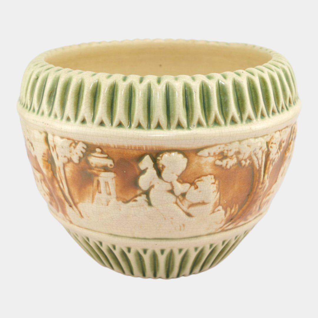 Roseville Donatello 1916 Vintage Art Pottery Ceramic Jardiniere Planter 575-8 - Just Art Pottery